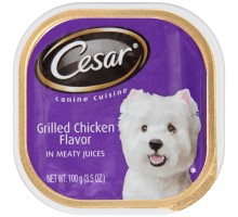 Cesar Grilled Chicken Flavor In Meaty Juices Wet Dog Food 3.5 Oz Tray