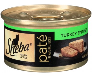 Sheba Pat In Natural Juices Turkey Entre Cat Food 3 Oz Pull-Top Can