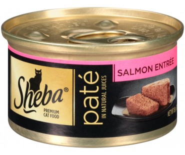 Sheba Pat In Natural Juices Salmon Entre Cat Food 3 Oz Pull-Top Can