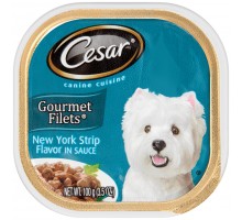 Cesar Gourmet Filets New York Strip Flavor In Sauce Wet Dog Food 3.5 Oz Tray