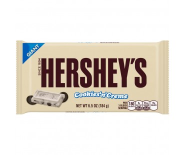 Hershey's Giant Cookies 'N' Creme Candy 6.5 Oz Wrapper