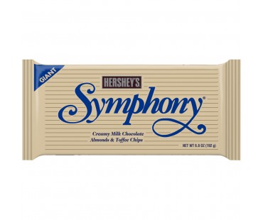 Symphony Giant With Almonds & Toffee Chips Candy 6.8 Oz Wrapper