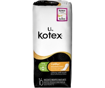 U By Kotex Lightdays Long Daily Liners 16 Ct Pack