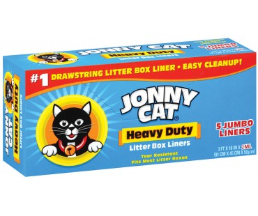 Jonny Cat Heavy Duty Jumbo W/Drawstring Litter Box Liners 5 Ct Box