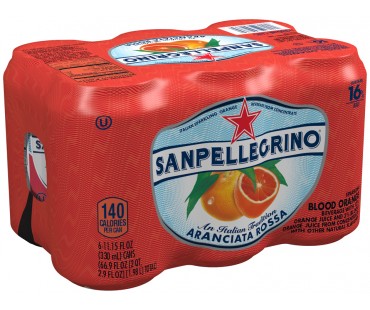 Sanpellegrino Aranciata Rossa/Blood Orange Sparkling Fruit Beverage 11.15 Fl Oz Can 6 Pack