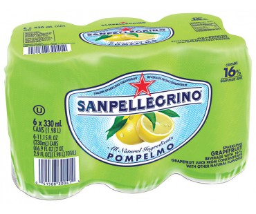 Sanpellegrino Pompelmo Sparkling Grapefruit Beverage 11.15 Fl Oz Can 6 Pack