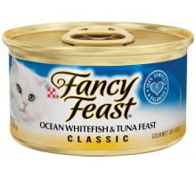 Fancy Feast Wet Classic Ocean Whitefish & Tuna Feast Cat Food 3 Oz Pull-Top Can