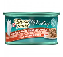 Fancy Feast Medleys Shredded White Meat Chicken Fare Cat Food 3 Oz Pull-Top Can