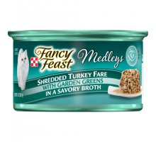 Fancy Feast Medleys Shredded Turkey Fare Cat Food 3 Oz Pull-Top Can