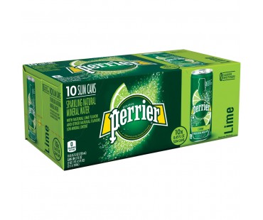 Perrier Lime Slim Sparkling Natural Mineral Water 84.5 Fl Oz Box