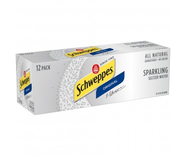Schweppes Original Sparkling Seltzer Water 12 Fl Oz Can 12 Box