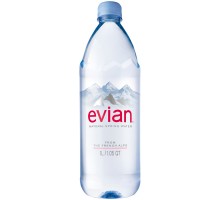 Evian Natural Spring Water 1 Liter Bottle