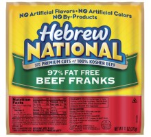 Hebrew National Beef 97% Fat Free Franks 11 Oz Pack