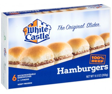 White Castle 100% Beef Microwavable Hamburgers 9.5 Oz Box