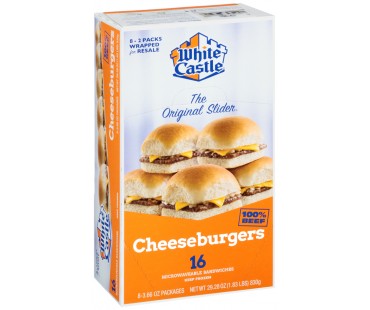 White Castle Microwaveable 100% Beef Cheeseburgers 29.28 Oz Box
