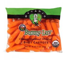 Bunny-Luv Organic Classic Cut And Peeled Baby Carrots 16 Oz Bag